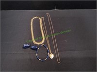 Bracelet w/ Matching Earrings & (3) Necklaces