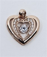 Sterling Silver Gold Plated Heart Shaped Pendant