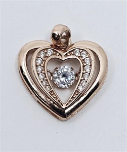 Sterling Silver Gold Plated Heart Shaped Pendant