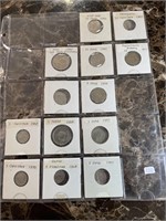 Very RARE Sheet of 13 Coins from VIETNAM/SYRIA/YG