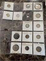 Very RARE Sheet of 14 Coins from ISRAEL/PANAMA/JPN