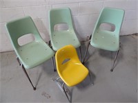 Lot of Vintage School Chairs