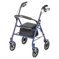 Drive Medical Four Wheel Rollator Walker  Blue