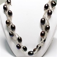 $120 Silver Fresh Water Pearl  Magnet Clasp Set Of