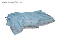 Blue with Whte Lace Dust Ruffle 50" long and