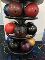 18 various bowling balls