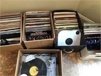 Technics Record Player and Large Lot of Records