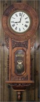 Vintage Carved Walnut Regulator Mechanical Clock