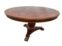 54 IN MAHOGANY INLAID ROUND PEDESTAL TABLE