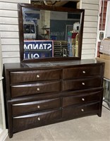 (JL) 8 Drawer Dresser with Mirror 65 1/2” x 16” x