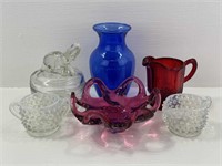 Misc Glassware (elephant candy dish, cream sugar)