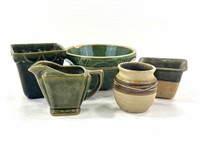 Misc Crock Pieces (bowl (chip), pitcher, pots)