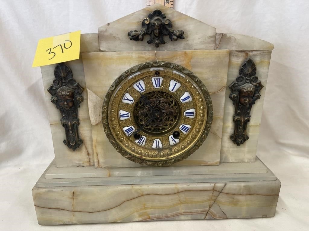 Vintage marble clock very heavy
