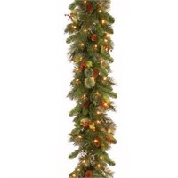 9' Lighted Wintry Pine Garland $84