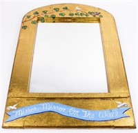 Art Vintage Hand Painted Mirror by Linda Queally