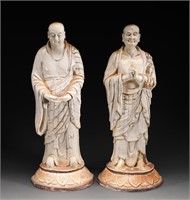 Two Arhats from Cizhou Kiln
