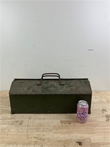 Metal tool box with tools inside
