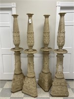 4 Acanthus Columns with Dolphins on Base