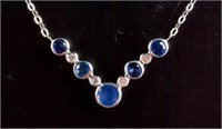 1.80ct Blue Sapphire & Diamond Necklace CRV $2000
