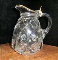 early American pattern glass syrup pitcher with