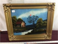 Gorgeous Vintage Reverse Painting On Glass