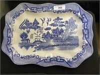 Blue decorated plate.