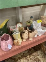 8-Piece Ceramic Planter & Figurines, some McCoy Po