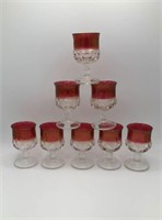 8 Kings Crown Thumb Print Ruby Goblets