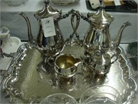 Five-piece silverplated coffee service.