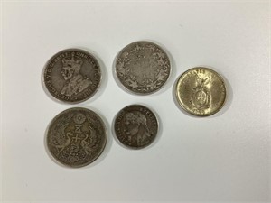 Vintage Foreign Silver Coins Lot