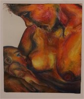 Baby & Mother Nursing Painting.