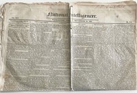 1844 Original Vintage National Intelligencer Newsp