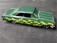 Hotwheels '66 Chevy Nova Green with Flames