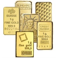 1 Gram - .999 Fine Gold Bar (Bar is our choice)