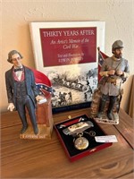 4 pcs Civil War Book, Confederate Book and Figure,
