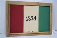 1824 framed Tri-Color Alamo Flag