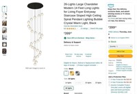 B5047  Black Bubble Crystal Chandelier, 14 Feet Sp