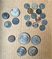 Mixed Coin Lot - 1865 2 Cent Coin, Old Pennies,