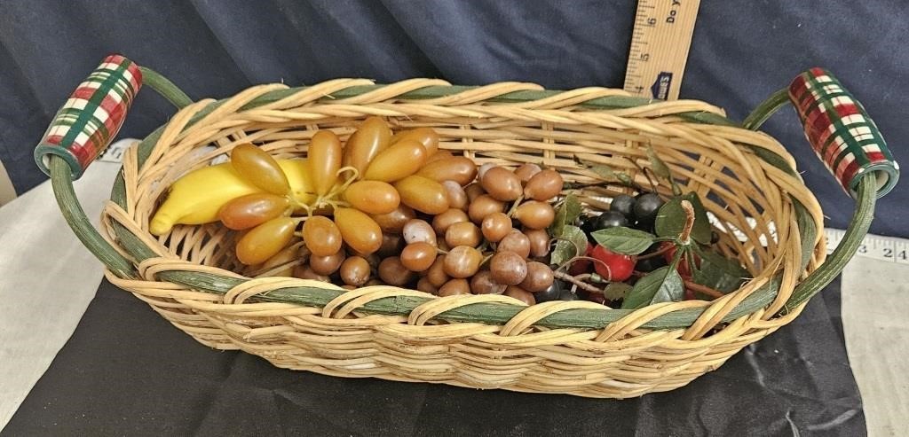 basket of plastic fruit