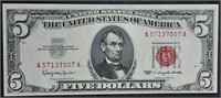 1963  $5 Legal Tender Red Seal   Unc