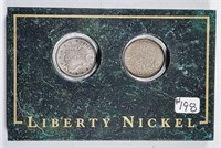 1910 & 1910  Liberty Nickels in display