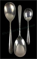 (3) Oneida Sterling Silver Heiress Serving Spoons