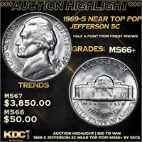 ***Auction Highlight*** 1969-s Jefferson Nickel Ne