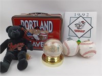 1992 Portland Beavers Cards Signed Baseball + Misc