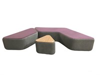 SIT ON IT NANO BENCHES WITH SIDE TABLE PURPLE/GREY