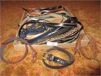 Large box of belts