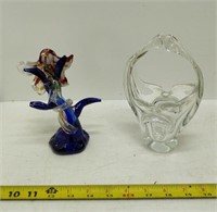 lot of blown glass, flower and ash tray