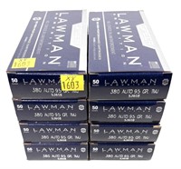 x8- Boxes of .380 Auto 95-grain TMJ Lawman