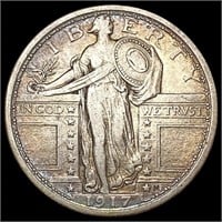 1917 T1 Standing Liberty Quarter NEARLY