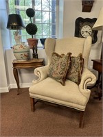 Neutral Classic Upholstered Wingback Chair